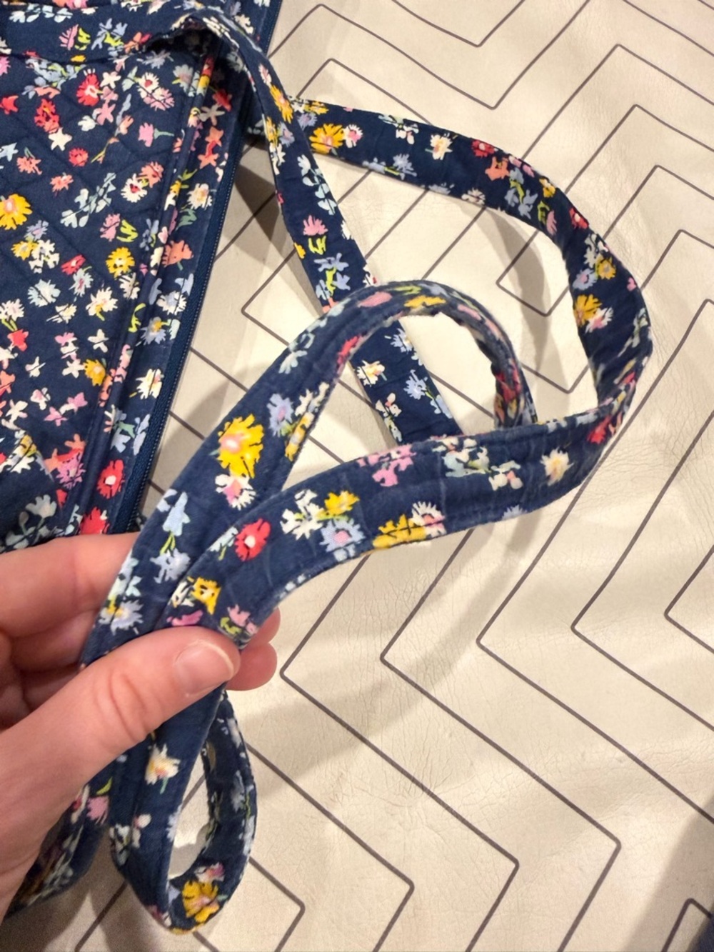 Vera Bradley Navy Floral Tote Purse - Picture 9 of 13